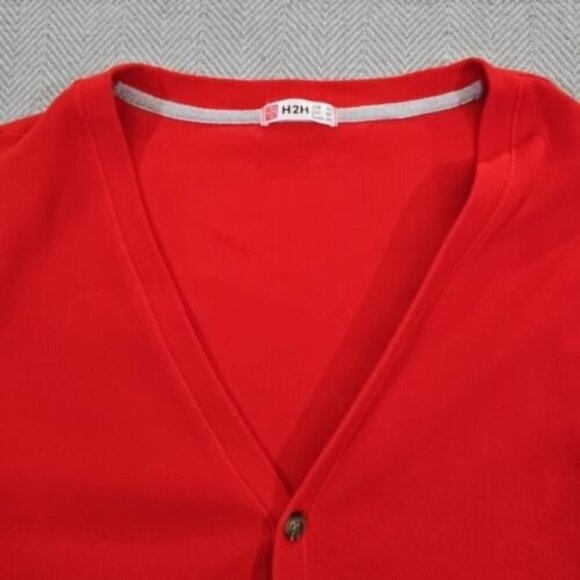 H2H Vintage Five Button Vintage Cardigan Men's XL Red Long Sleeve Mr. Rogers - Picture 7 of 15